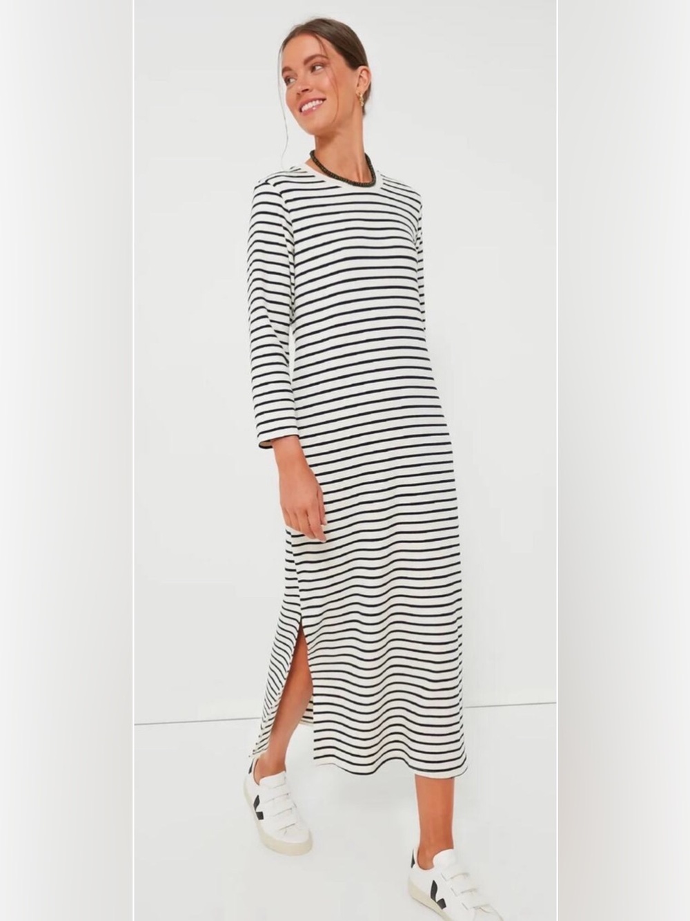 Tuckernuck Pomander Place Navy Stripe Gio Maxi Dress size Small